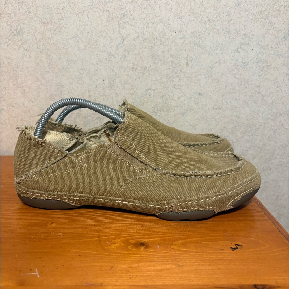 Tony Lama Lindale Tan Canvas Loafer Slip On Shoes RR3025L Men’s Sz. 9.5D